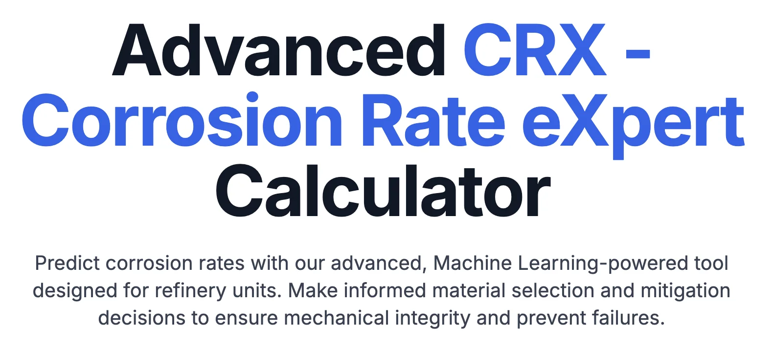 Corrosion Rate Prediction Model